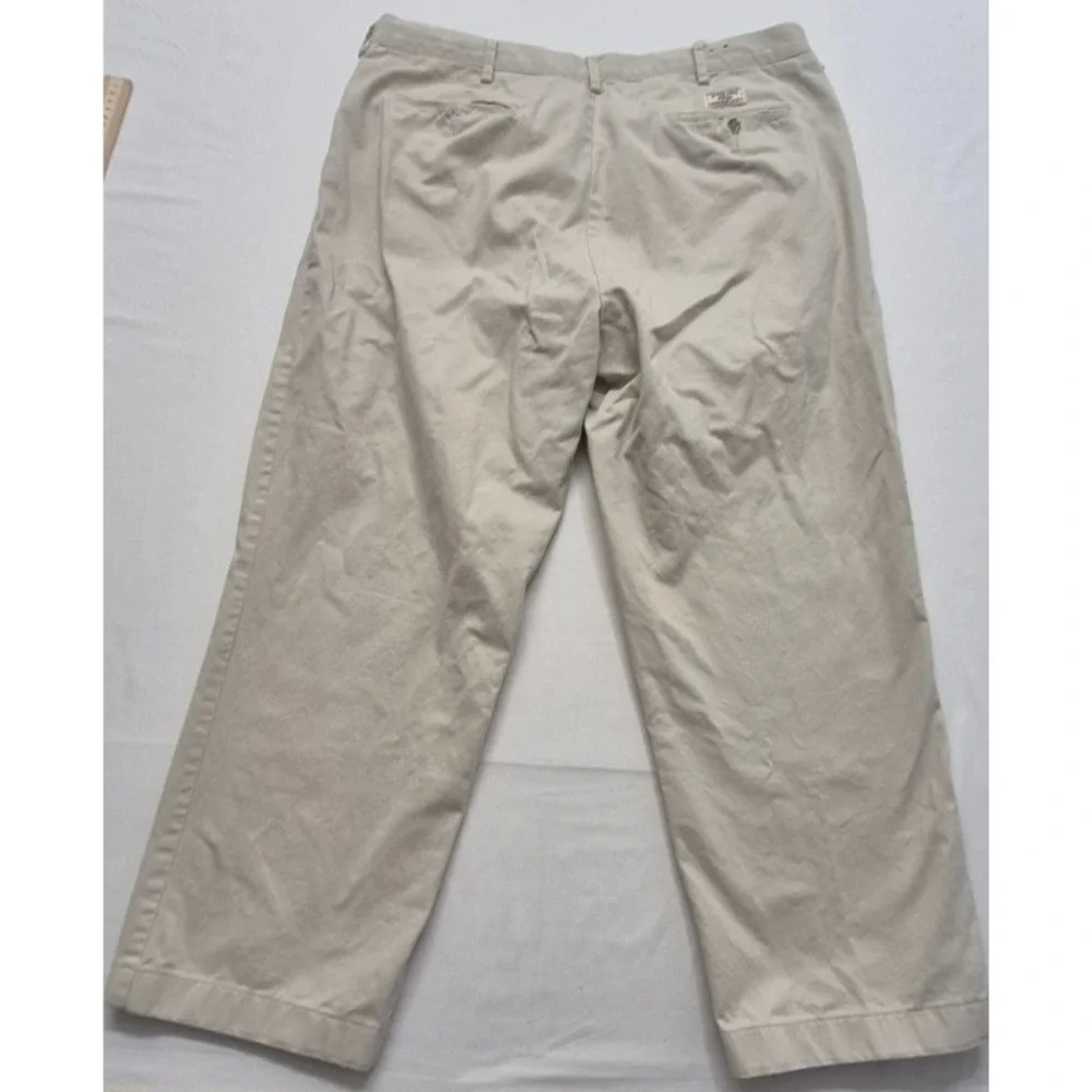 Polo Ralph Lauren men's khaki flat front Classic Chino‎ Pants 38x30 100% Cotton